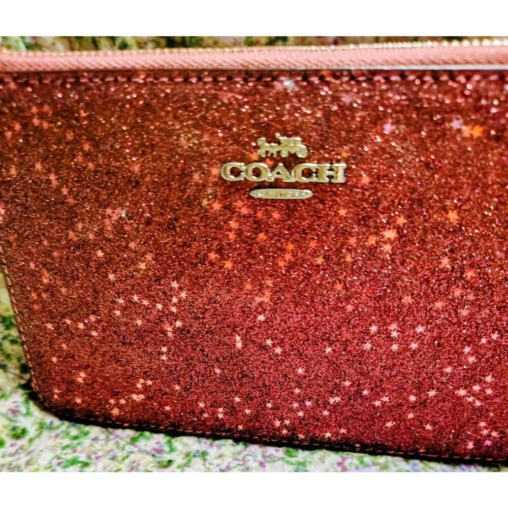 NWT Coach Star Glitter Wristlet, OxBlood Red MSRP 85.00